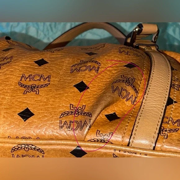 MCM Visetos Medium Essentials Shopper Tote Cognac - Picture 6 of 17